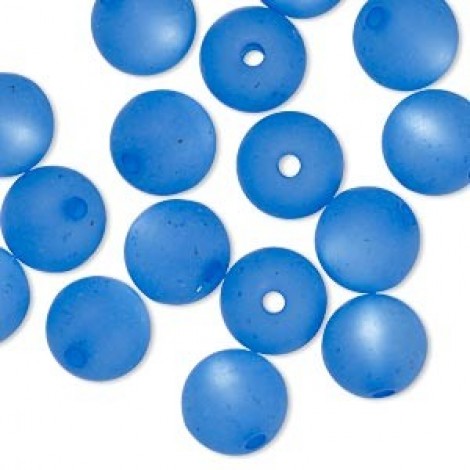 10mm Cool Frost Resin Round Beads - Blue