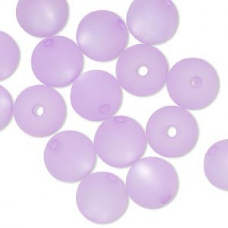 10mm Cool Frost Resin Round Beads - Lavender