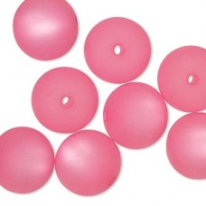 14mm Cool Frost Resin Round Beads - Pink