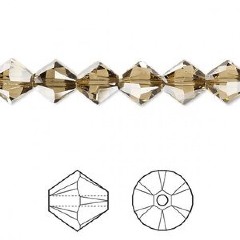 4mm Swarovski 5328 Crystal Bicones - Smokey Quartz - Pack of 10 4mm Swarovski 5328 Crystal Bicones - Smokey Quartz - Pack of 10