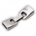 46.5x14.5mm (10x2.5mm ID) Fold-Over Antique Fine Silver Plated Clasp for Flat Leather - Each