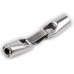 50x10mm (4mm ID) Fold-Over Antique Fine Silver Plated Clasp for 4mm Round Leather - Each