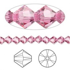 5mm Swarovski Crystal Bicones - Rose - Pack of 10
