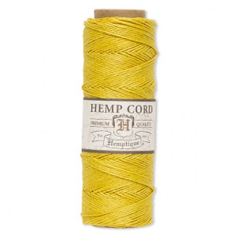 .5mm (10lb) Hemptique Hemp Cord - Yellow - 205ft