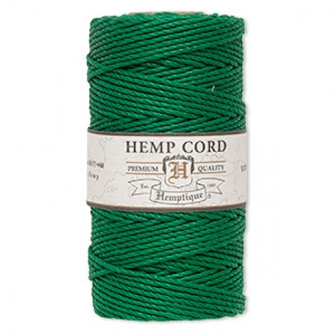 1.8mm (48lb) Hemptique Green Polished Hemp Cord - 205ft Spool