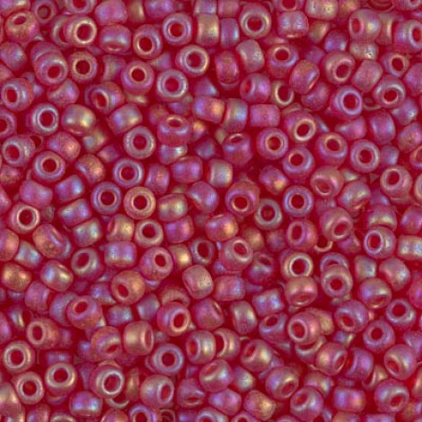 8/0 Miyuki Seed Beads - Matte Ruby Frosted AB - 20gm 8/0 Miyuki Seed Beads - Matte Ruby Frosted AB - 20gm