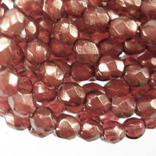 4mm Czech Firepolish Beads - Halo Cardinal Red - Pack of 50