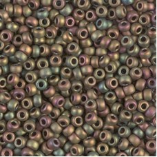 8/0 Miyuki Seed Beads - Matte Metallic Khaki Iris - 22gm