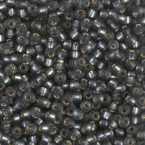 8/0 Miyuki Seed Beads - Matte Silverlined Grey - 10gm
