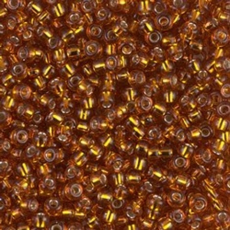 8/0 Miyuki Seed Beads - Silver Lined Transp Topaz - 22gm 8/0 Miyuki Seed Beads - Silver Lined Transp Topaz - 22gm