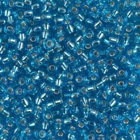 8/0 Miyuki Seed Beads - Silver Lined Dark Aqua - 22gm