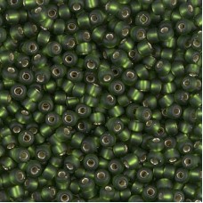8/0 Miyuki Seed Beads - Silver Lined Olive Matte - 20gm