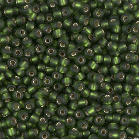 8/0 Miyuki Seed Beads - Silver Lined Olive Matte - 20gm