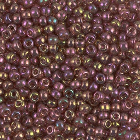 8/0 Miyuki Seed Beads - Dk Topaz Rainbow Luster