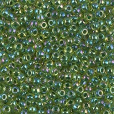 8/0 Miyuki Seed Beads - Green Lined Chartreuse AB