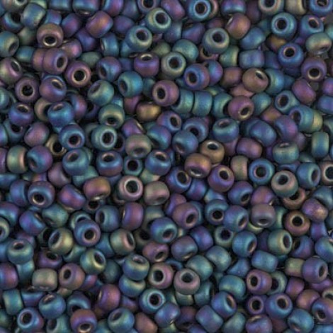 8/0 Miyuki Seed Beads - Matte Black AB - 22gm