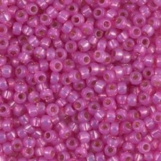 8/0 Miyuki Duracoat Seed Beads - Silver Lined Paris Pink