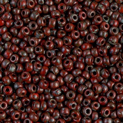 8/0 Miyuki Seed Beads - Picasso Red Garnet Matte - 22gm
