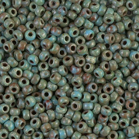 8/0 Miyuki Seed Beads - Seafoam Green Picasso - 20gm