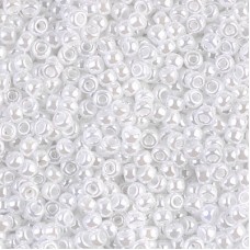 8/0 Miyuki Seed Beads - White Pearl Ceylon - 22gm 