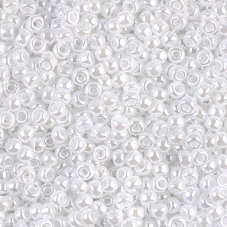 8/0 Miyuki Seed Beads - White Pearl Ceylon - 20gm 