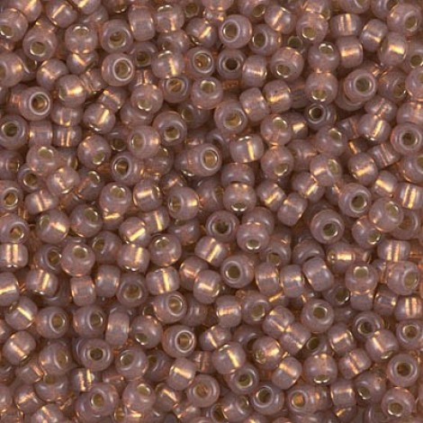 8/0 Miyuki Seed Beads - Dyed Rose Bronze Silver Lined Alabaster