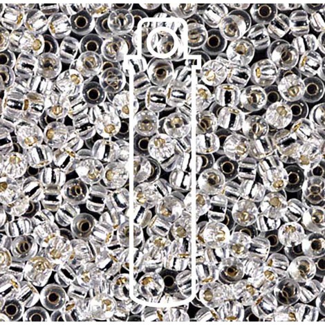 8/0 Miyuki Seed Beads - Silver Lined Crystal - 20gm