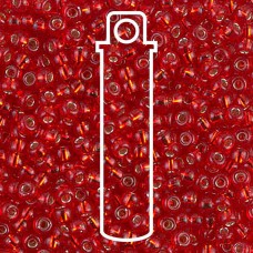 8/0 Miyuki Seed Beads - Silver Lined Flame Red - 22gm