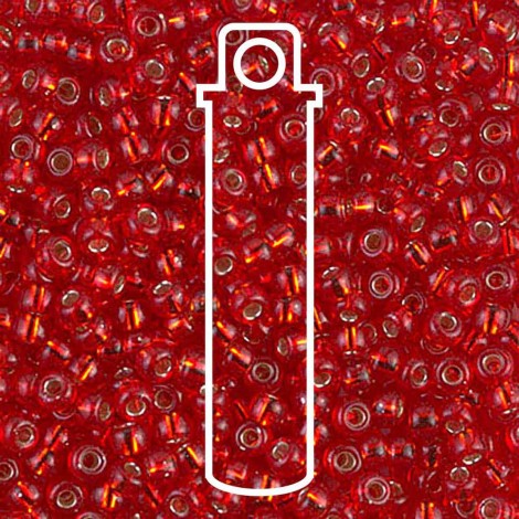 8/0 Miyuki Seed Beads - Silver Lined Flame Red - 22gm 8/0 Miyuki Seed Beads - Silver Lined Flame Red - 22gm