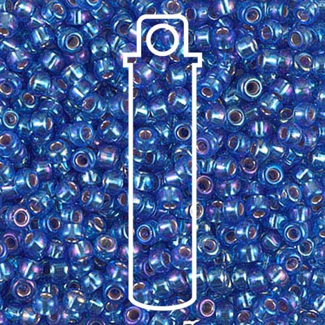 8/0 Miyuki Seed Beads - Silver Lined Sapphire AB - 22gm 8/0 Miyuki Seed Beads - Silver Lined Sapphire AB - 22gm