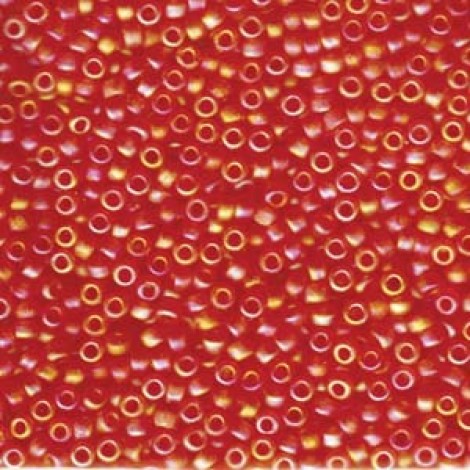 8/0 Miyuki Seed Beads - Matte Tr Orange AB