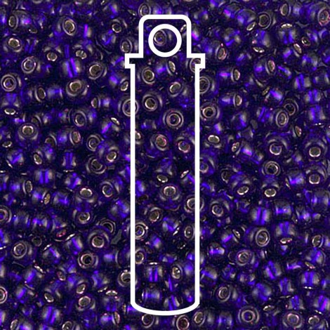 8/0 Miyuki Seed Beads - Silver Lined Dark Violet - 22gm 8/0 Miyuki Seed Beads - Silver Lined Dark Violet - 22gm