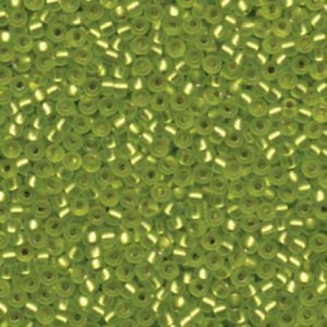 8/0 Miyuki Seed Beads - Silver Lined Matte Chartreuse - 22gm 8/0 Miyuki Seed Beads - Silver Lined Matte Chartreuse - 22gm