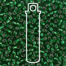 8/0 Miyuki Seed Beads - Silver Lined Transparent Green - 22gm