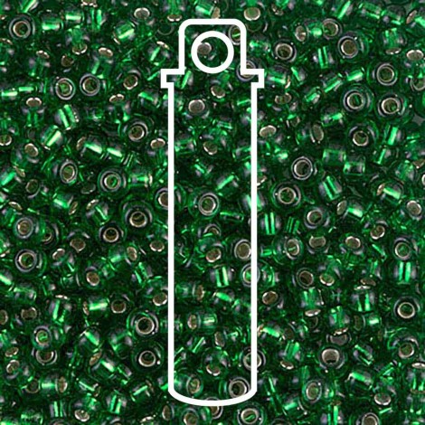 8/0 Miyuki Seed Beads - Silver Lined Transparent Green - 22gm