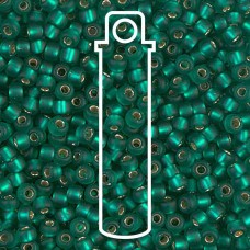 8/0 Miyuki Seed Beads - Matte Silver Lined Transparent Emerald - 22gm