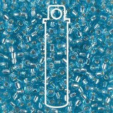 8/0 Miyuki Seed Beads - Silver Lined Aqua - 12.5gm