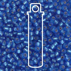 8/0 Miyuki Seed Beads - Matte Silver Lined Sapphire - 22gm