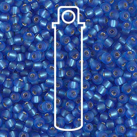 8/0 Miyuki Seed Beads - Matte Silver Lined Sapphire - 22gm 8/0 Miyuki Seed Beads - Matte Silver Lined Sapphire - 22gm