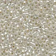 8/0 Miyuki Seed Beads - Matte Silver Lined Crystal - 22gm