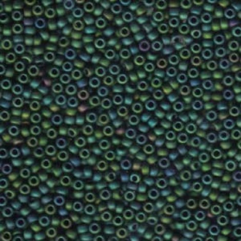 8/0 Miyuki Seed Beads - Matte Metallic Teal Iris