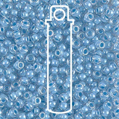 8/0 Miyuki Seed Beads - Sky Blue Lined Crystal - 22gm