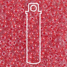 8/0 Miyuki Seed Beads - Dark Coral Lined Crystal - 22gm