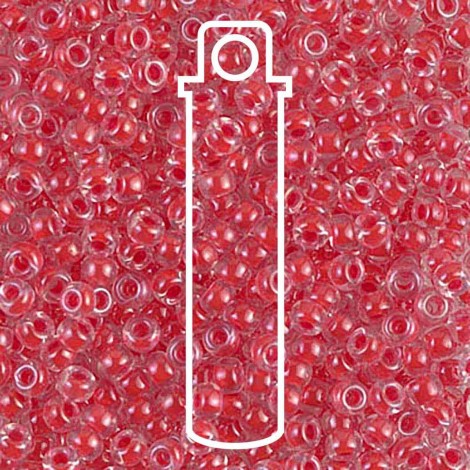 8/0 Miyuki Seed Beads - Dark Coral Lined Crystal - 22gm