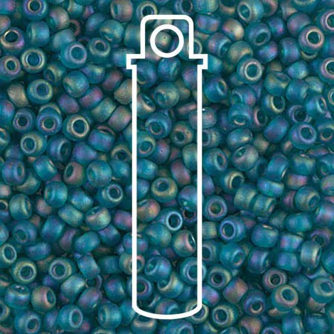 8/0 Miyuki Seed Beads - Matte Transparent Teal AB - 22gm
