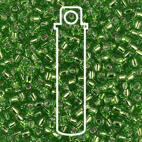 8/0 Miyuki Seed Beads - Silver Lined Lime - 22gm