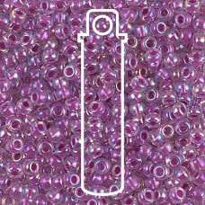 8/0 Miyuki Seed Beads - Lined Magenta AB - 12.5g