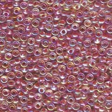 8/0 Miyuki Seed Beads - Dk Peach Lined Crystal AB
