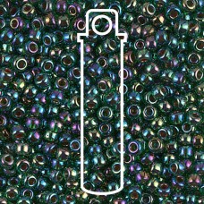 8/0 Miyuki Seed Beads - Lined Green AB - 22gm