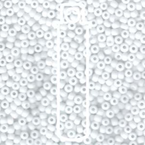 8/0 Miyuki Seed Beads - Opaque Matte White - 22gm 8/0 Miyuki Seed Beads - Opaque Matte White - 22gm